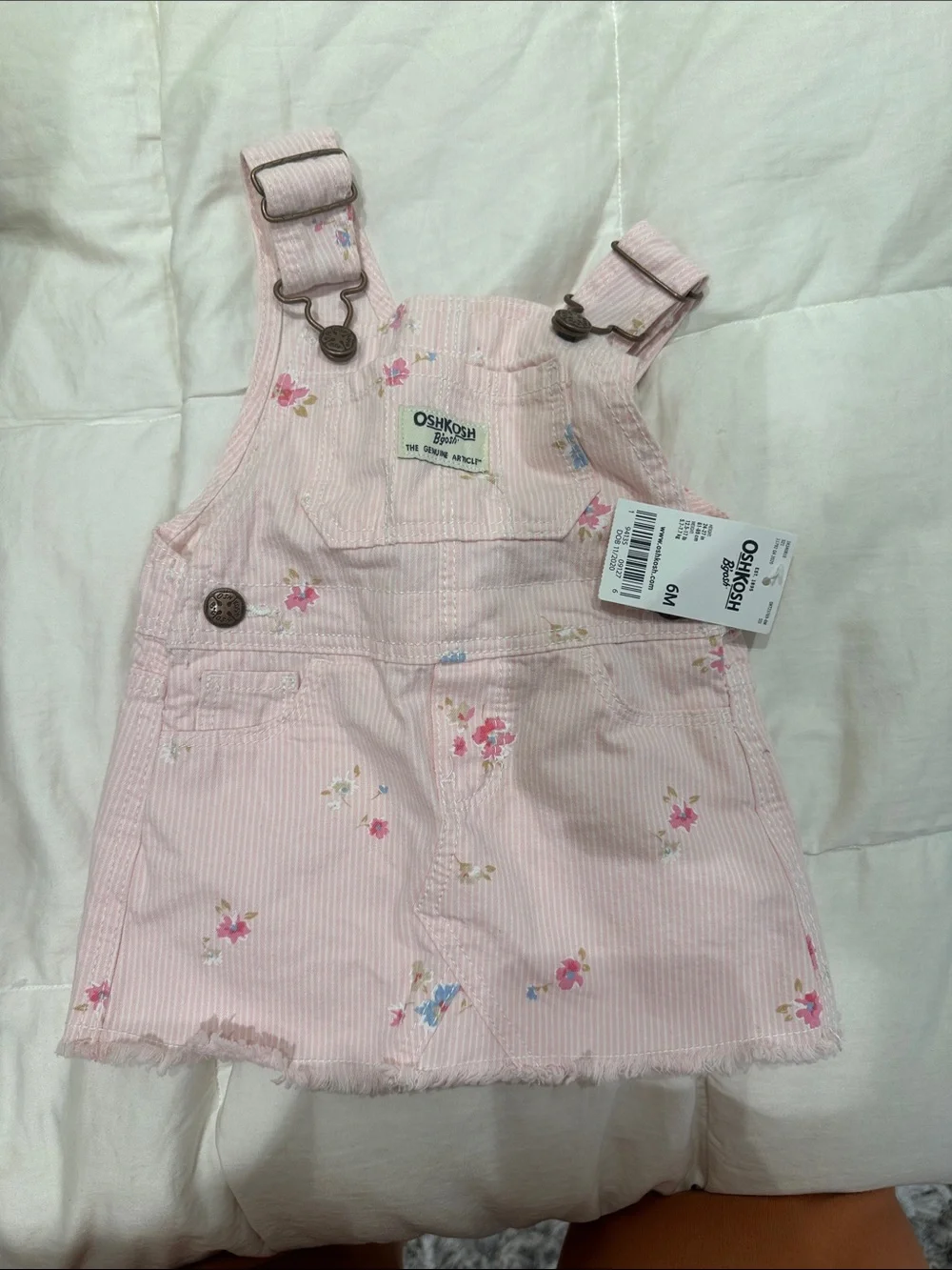 OshKosh B'gosh Light Pink Floral Overall dress